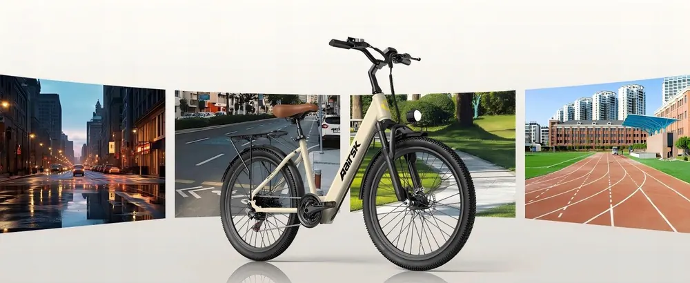 Aairsk SU7 ebike per utenti da 152 a 195 cm, regolabile e confortevole.