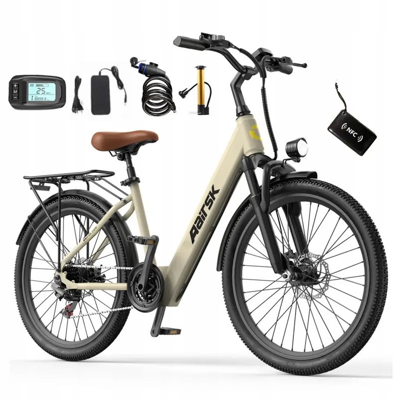 E-bike Aairsk SU7 per città con motore 250W e velocità 25 km/h