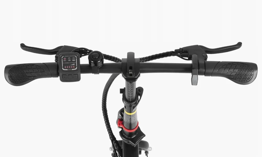 Logo DYU sul telaio della bici elettrica pieghevole A1F PRO