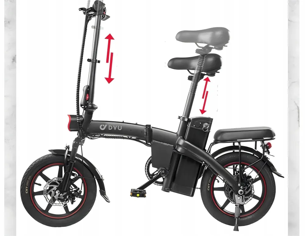 Bici elettrica DYU A5 piegata per trasporto urbano
