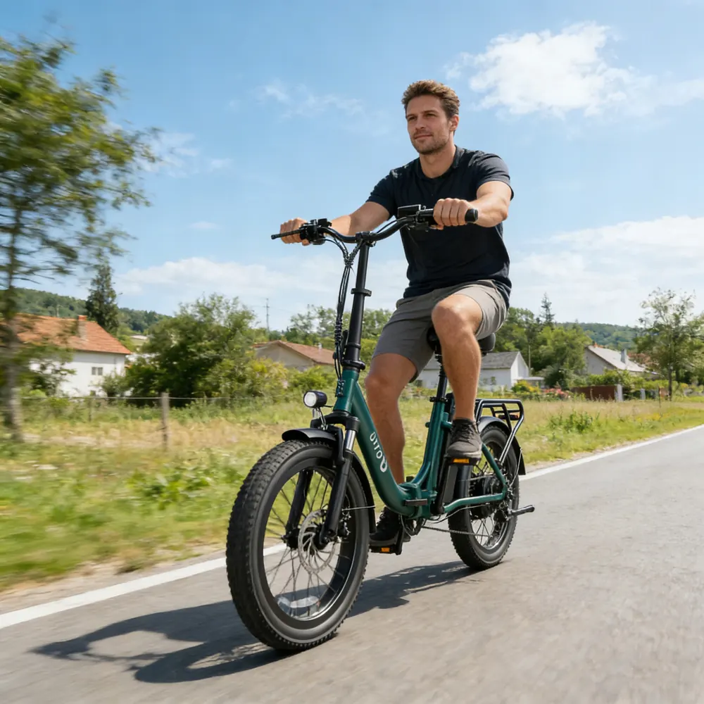 Bici elettrica pieghevole DYU C9 250W con batteria 15.6Ah e freni oleodinamici
