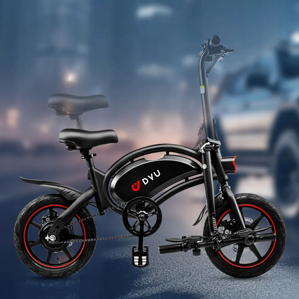 Ruote da 14 pollici sulla bici elettrica pieghevole DYU D3F.