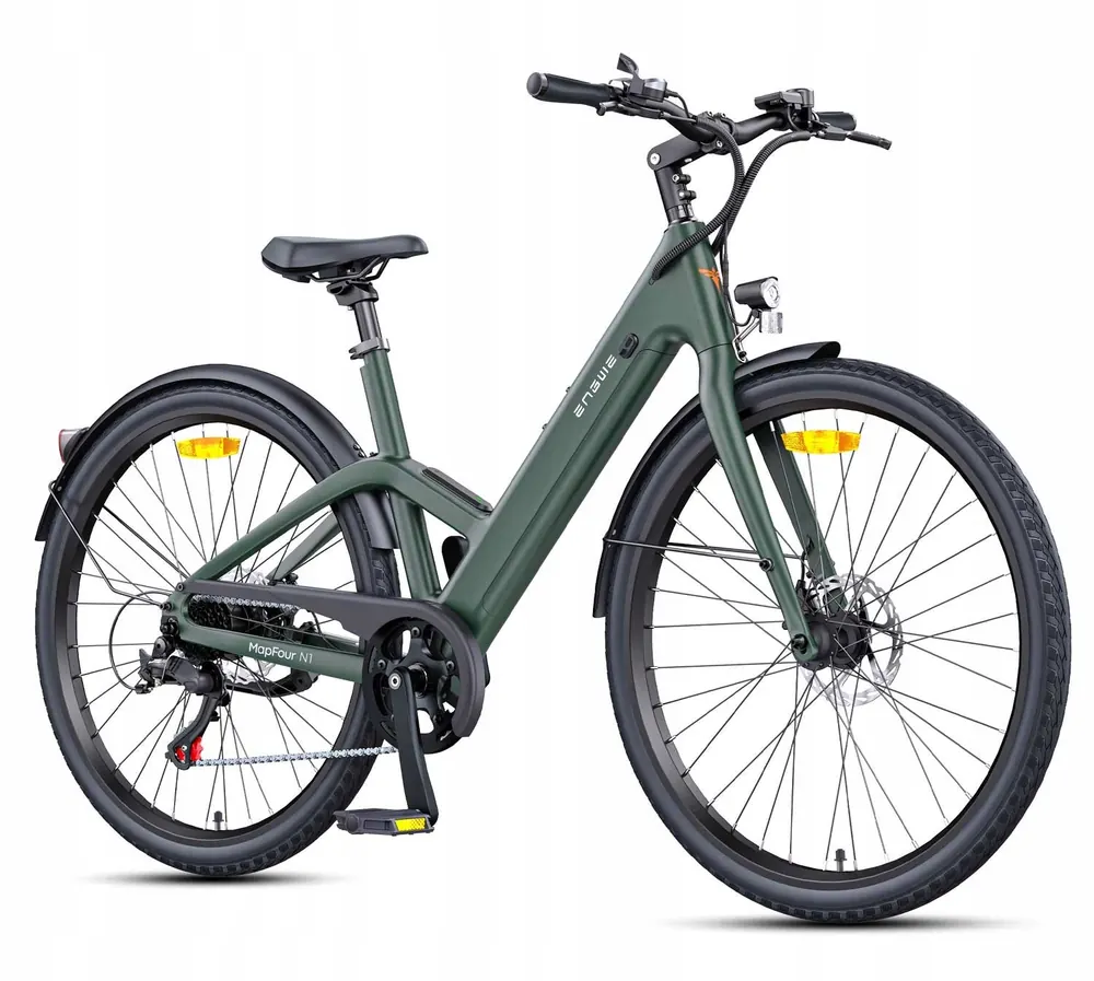 Vista laterale della bici elettrica ENGWE MapFour N1 AIR ST 250W verde