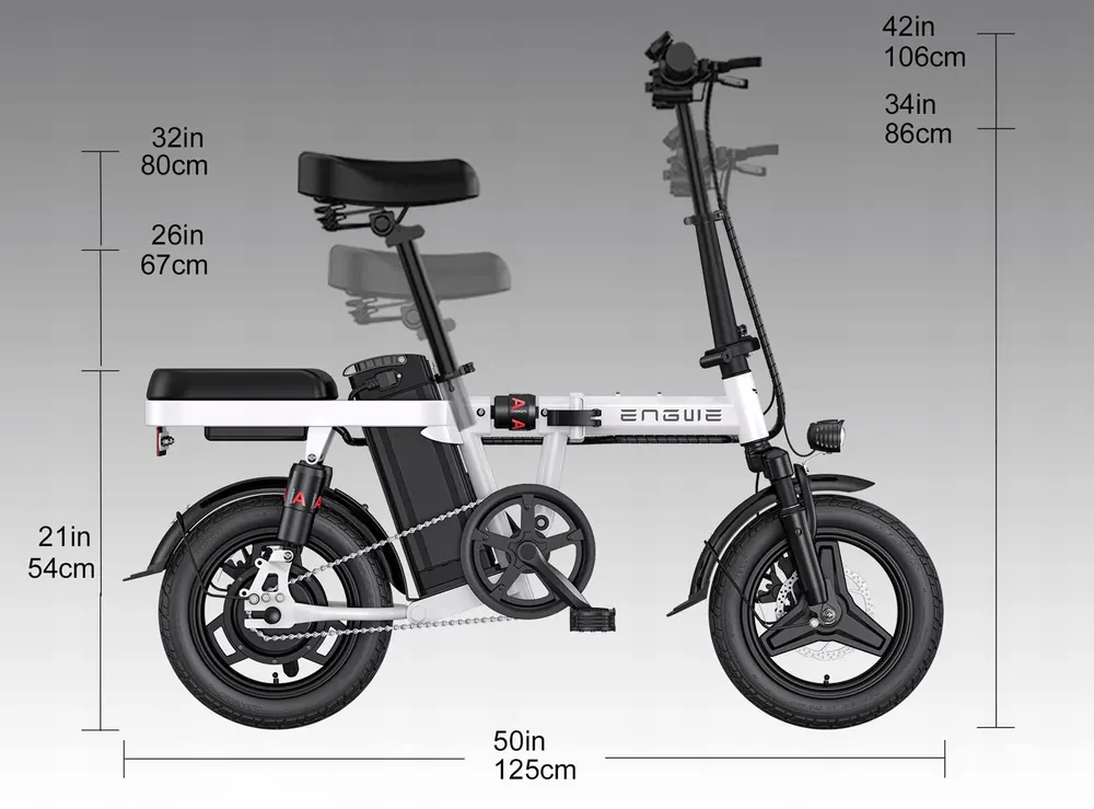 Telaio da 14 pollici per bici elettrica pieghevole ENGWE T14