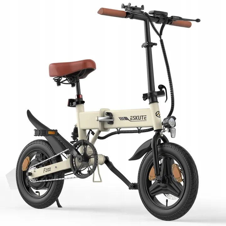 Bici elettrica ESKUTE F200 con telaio in alluminio beige