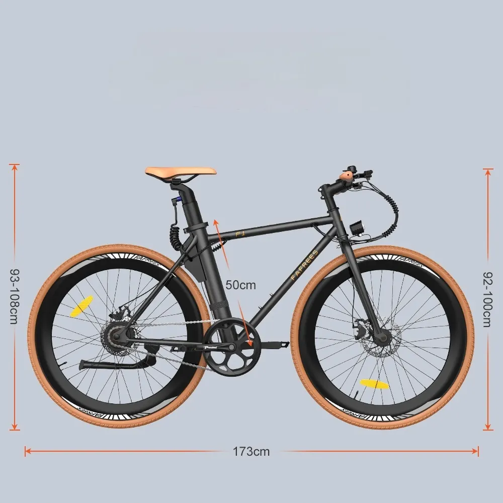 Bici elettrica FAFREES F1 con ruote da 29 pollici su strada