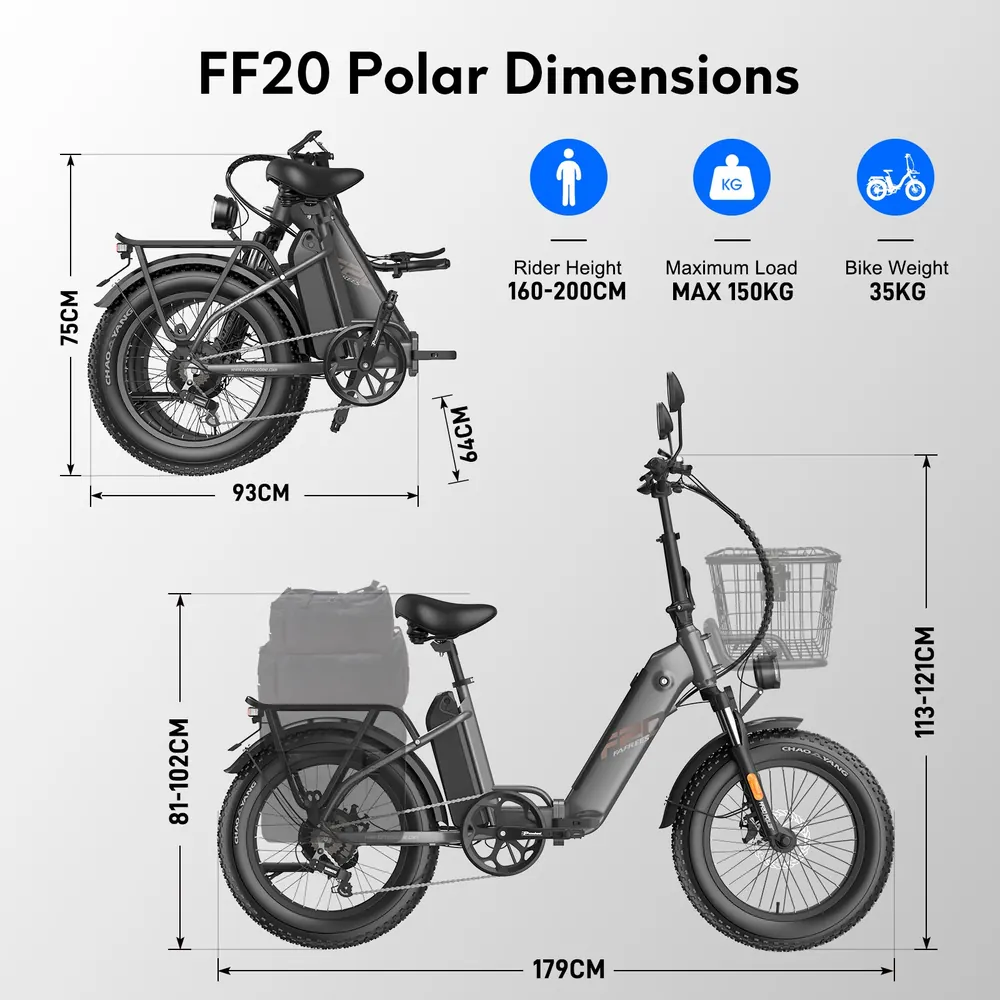 FAFREES FF20 Polar E-Bike Pieghevole 20" image 6
