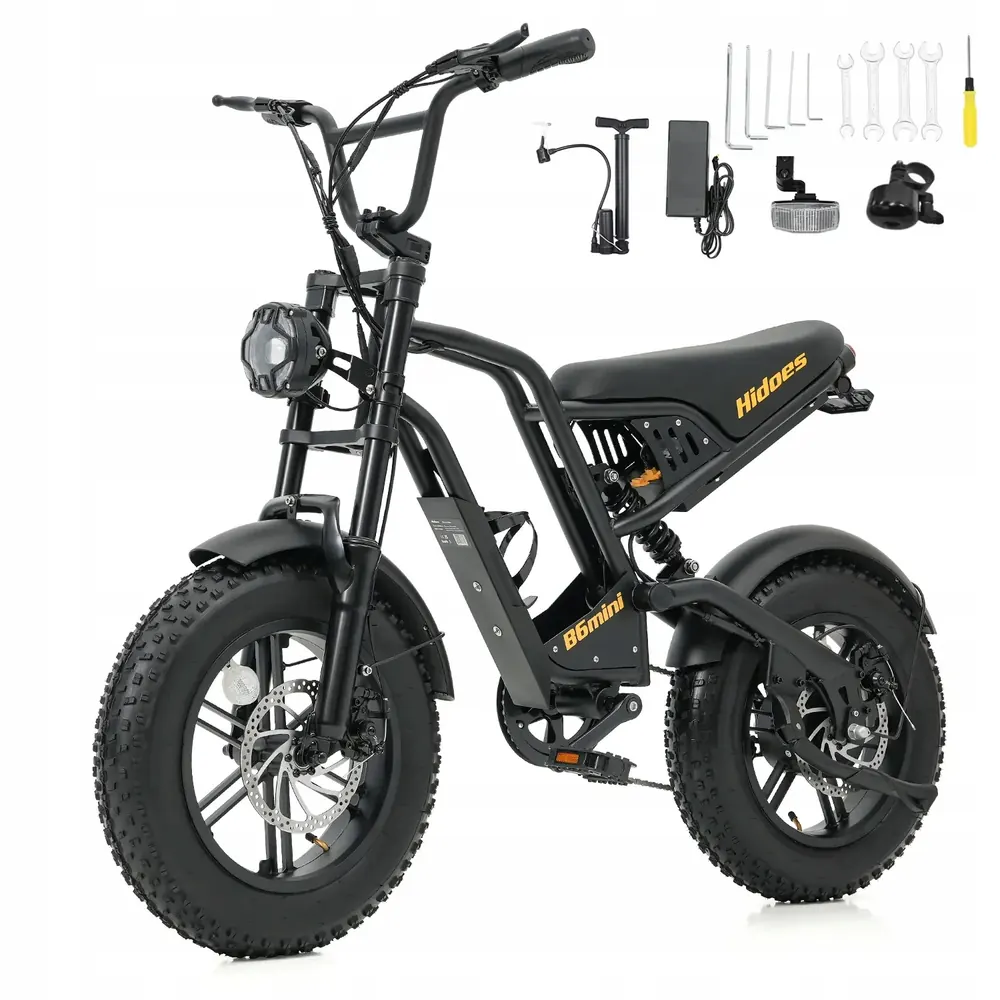 Vista laterale della bici elettrica Hidoes B6MINI con batteria 48V