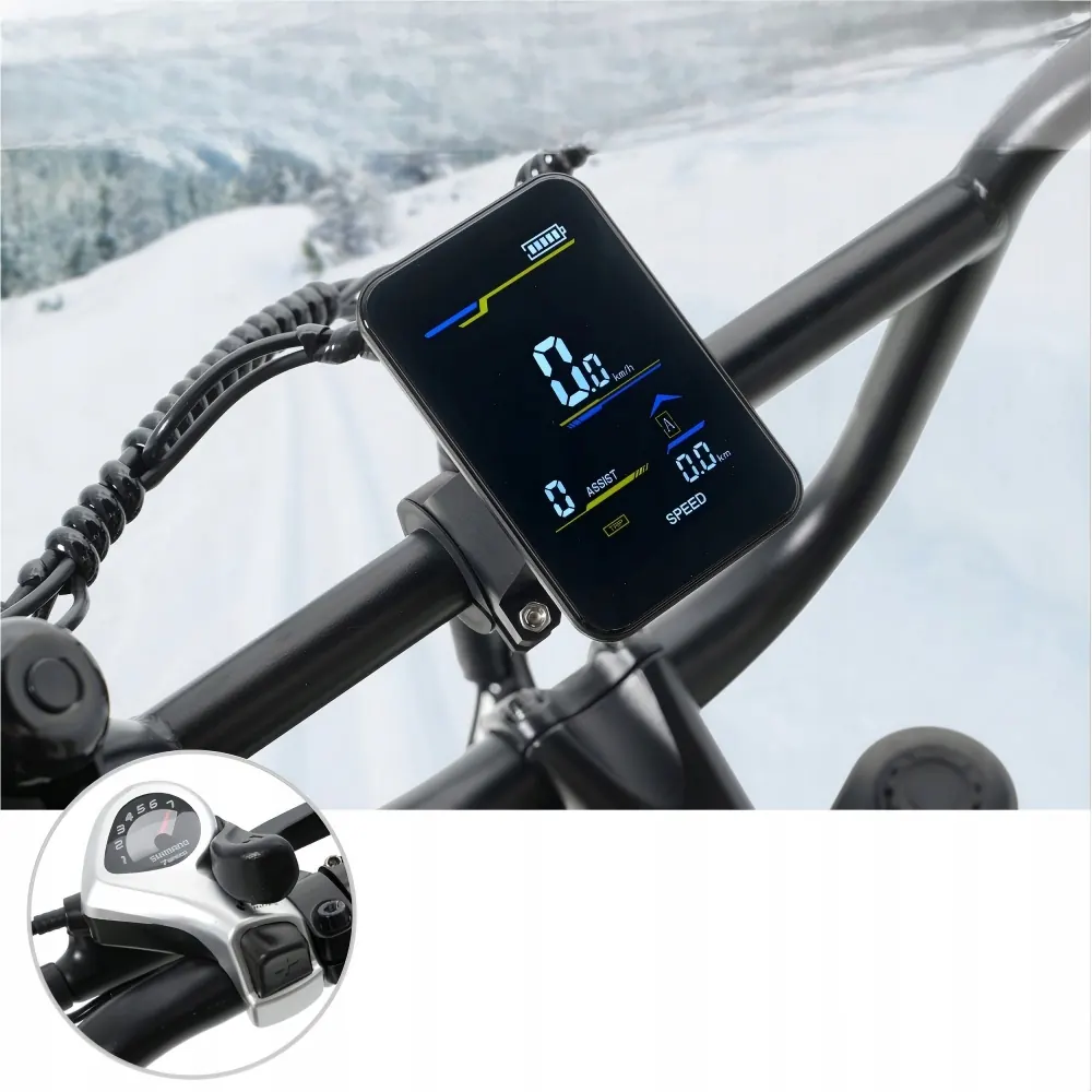 Vista laterale della bici elettrica Hidoes B9 con motore 1000W e freni idraulici