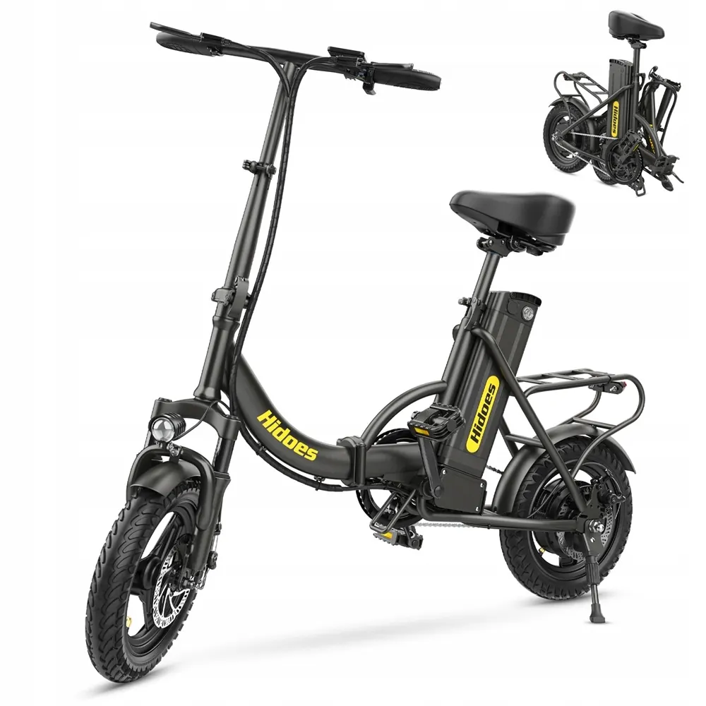 Bici elettrica pieghevole Hidoes C5 350W con telaio regolato e chiuso.