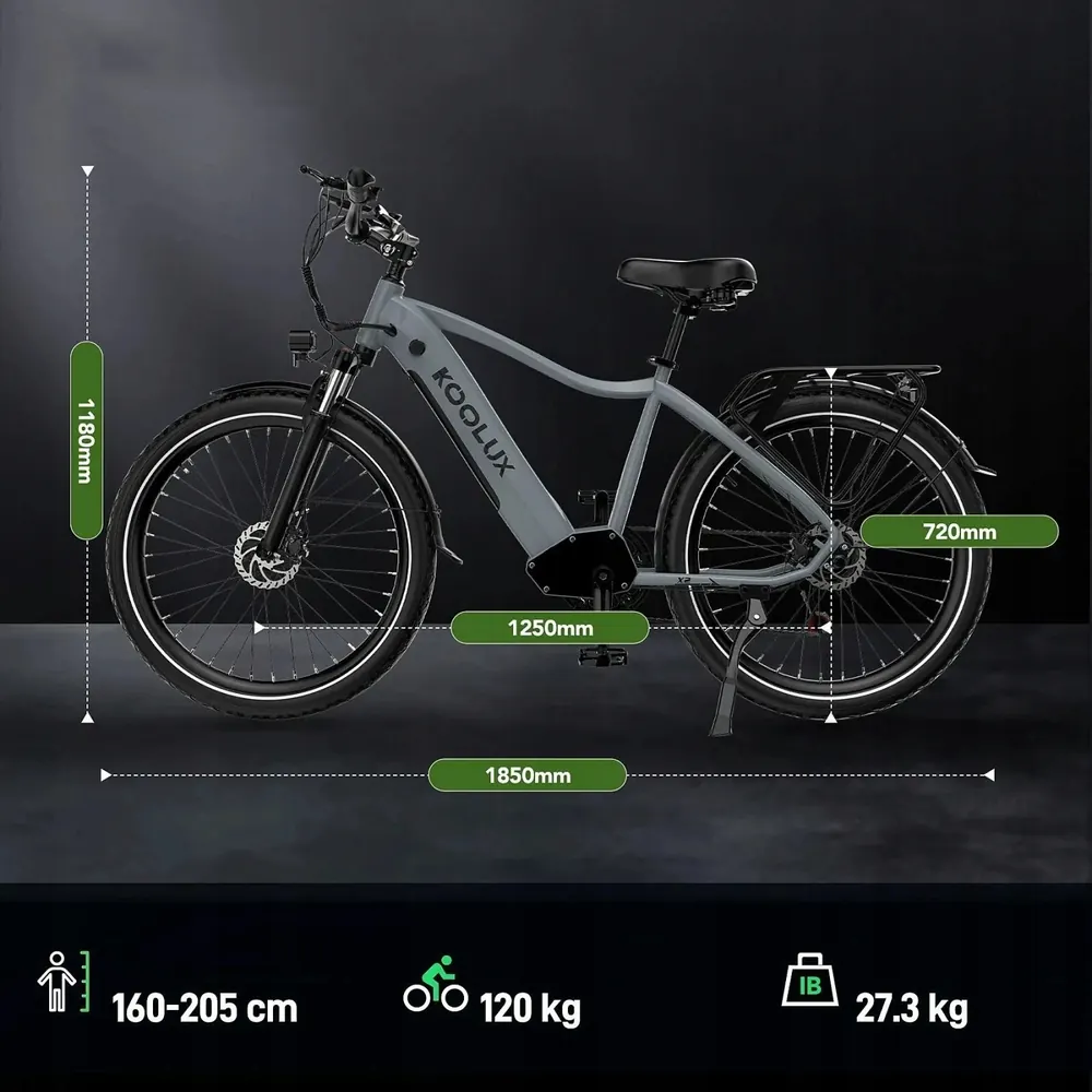 Bici elettrica Koolux X3 senza marchio visibile