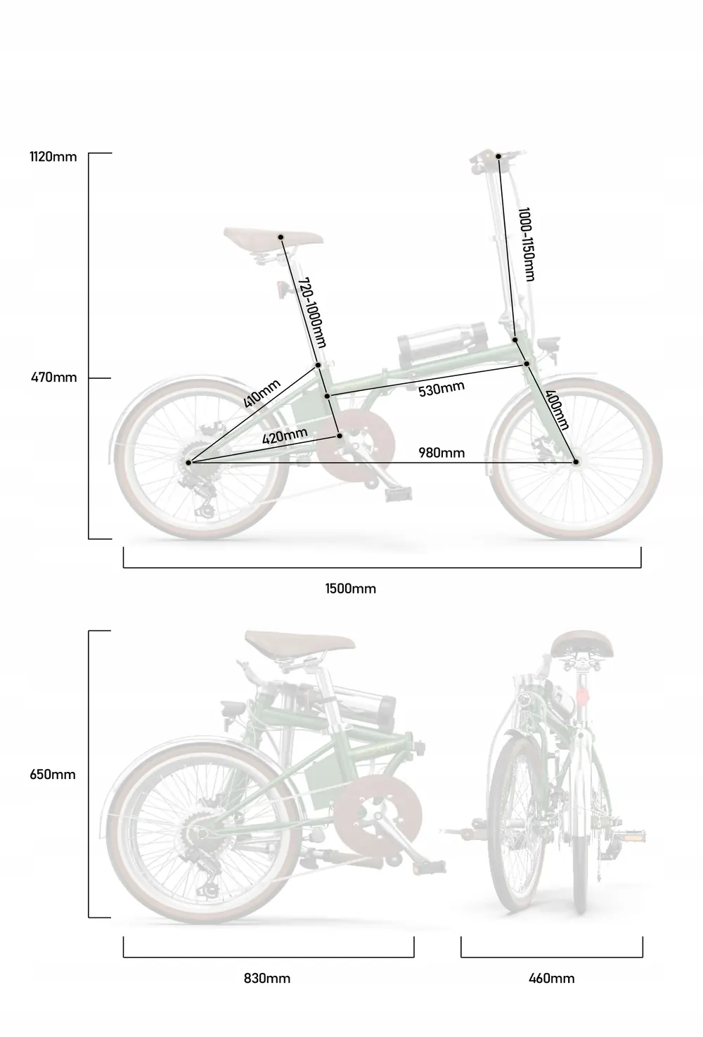 Bici elettrica ONESPORT OT02 PRO 250W unisex per uomo e donna