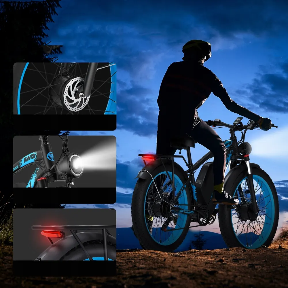 VITILAN H5 blu elettrico 3000W doppio motore su strada sterrata
