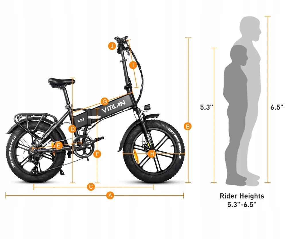 Ruota da 20 pollici con pneumatico 4.0 della bici VITILAN V3 2.0